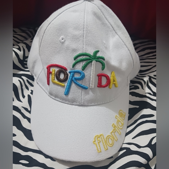 Men Florida multicolor embroidery white adjustable snap hat - Picture 2 of 10
